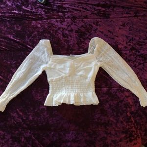 Charlotte Russe | White Lace Peplum Blouse